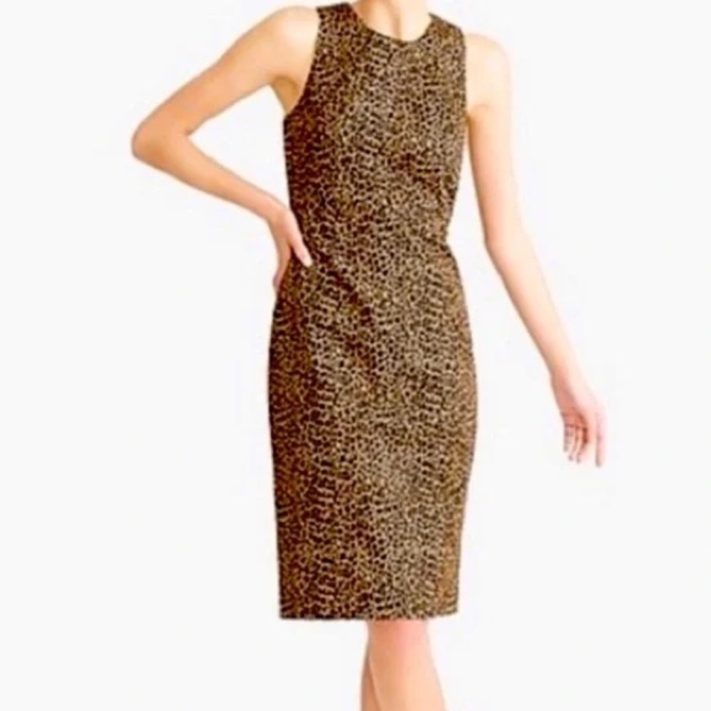 NWT J. Crew leopard Print tea length shift dress
